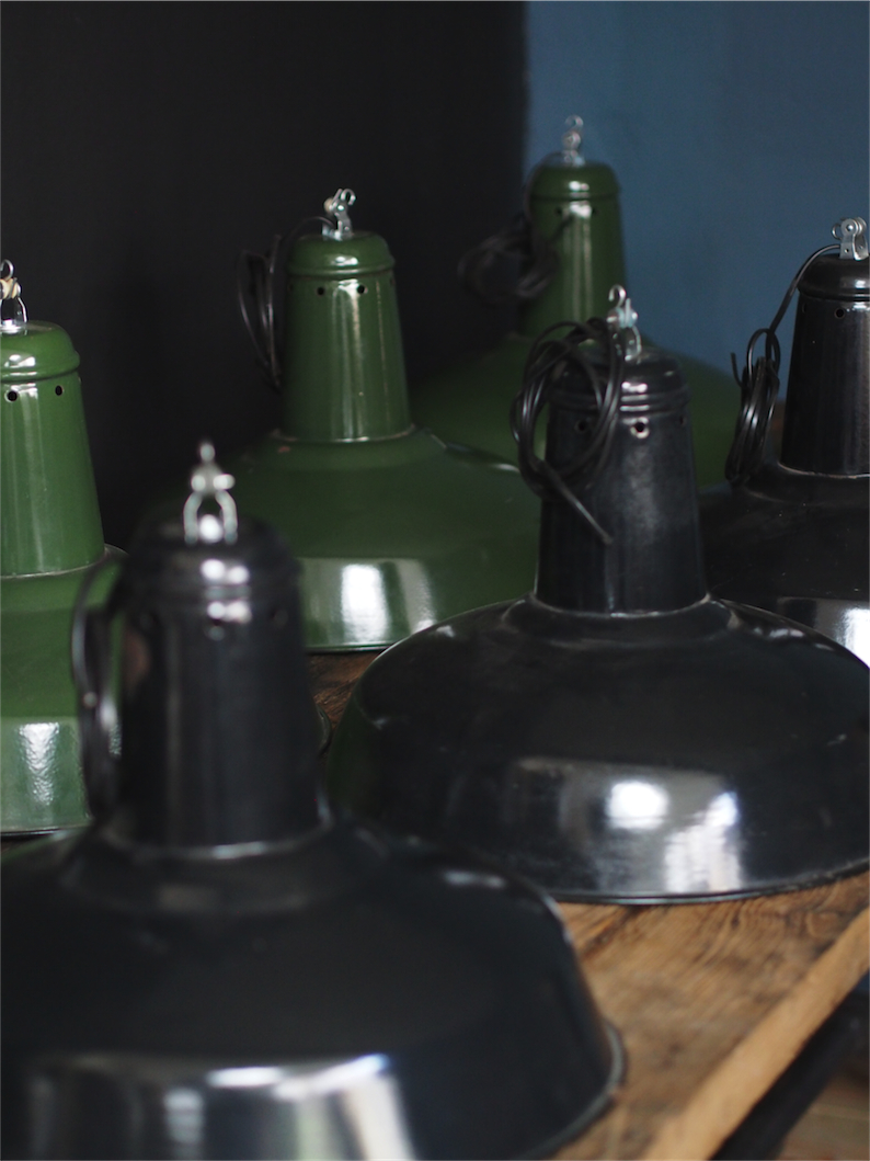 Abat-jour émaillé Vintage Style Industriel - Pour Ampoule E27, Métal, Lampe Suspension, Neuf